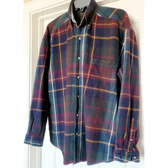 90s Vintage Structure Plaid Flannel - Picture 3 of 7